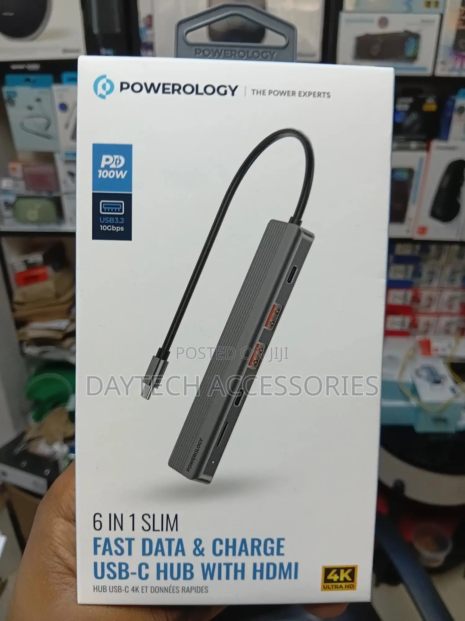 Powerology 6-in-1 Slim Hdmi Usb-C Hub