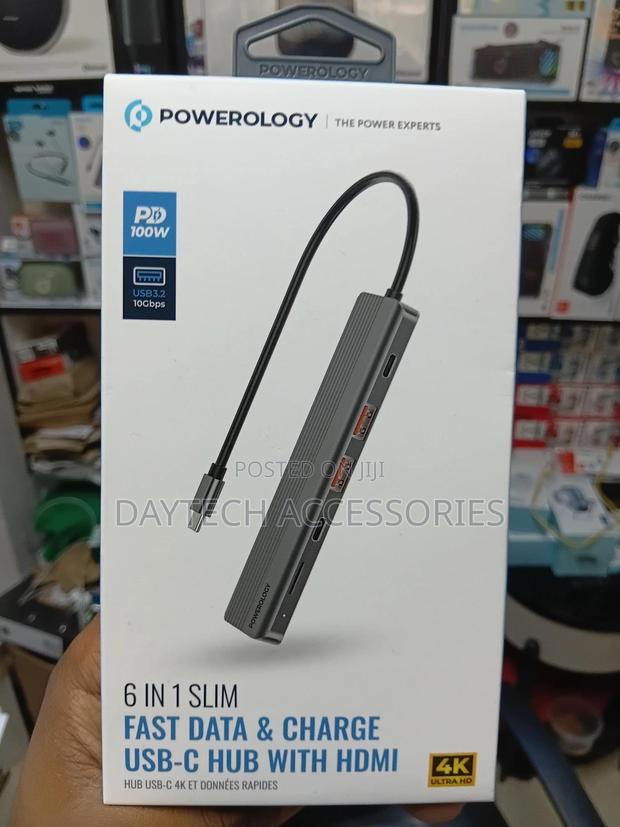 Powerology 6-in-1 Slim Hdmi Usb-C Hub - thumbnail 2