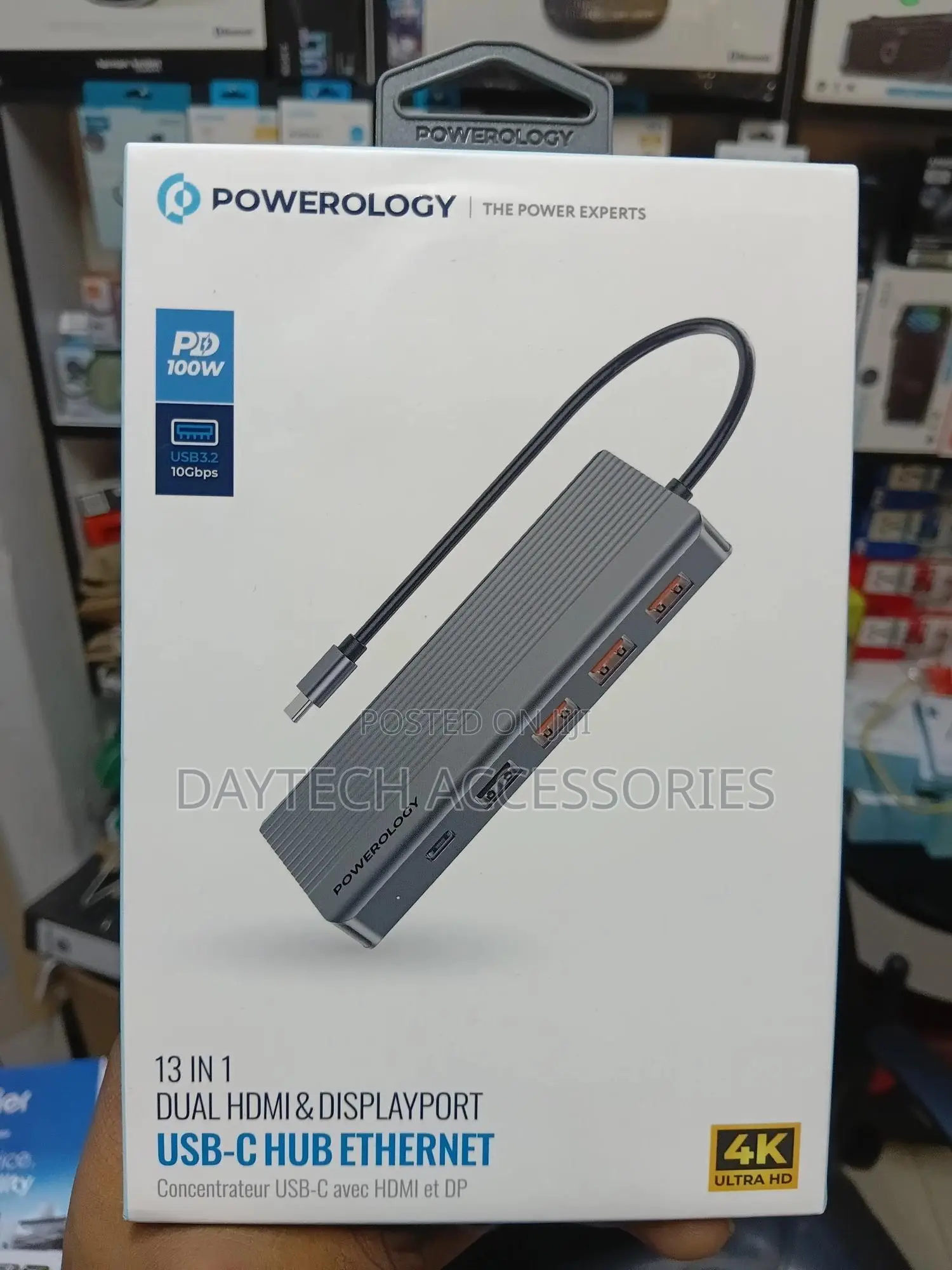 Powerology 13-in-1 Usb-C Hub With Dual Hdmi Displayport.