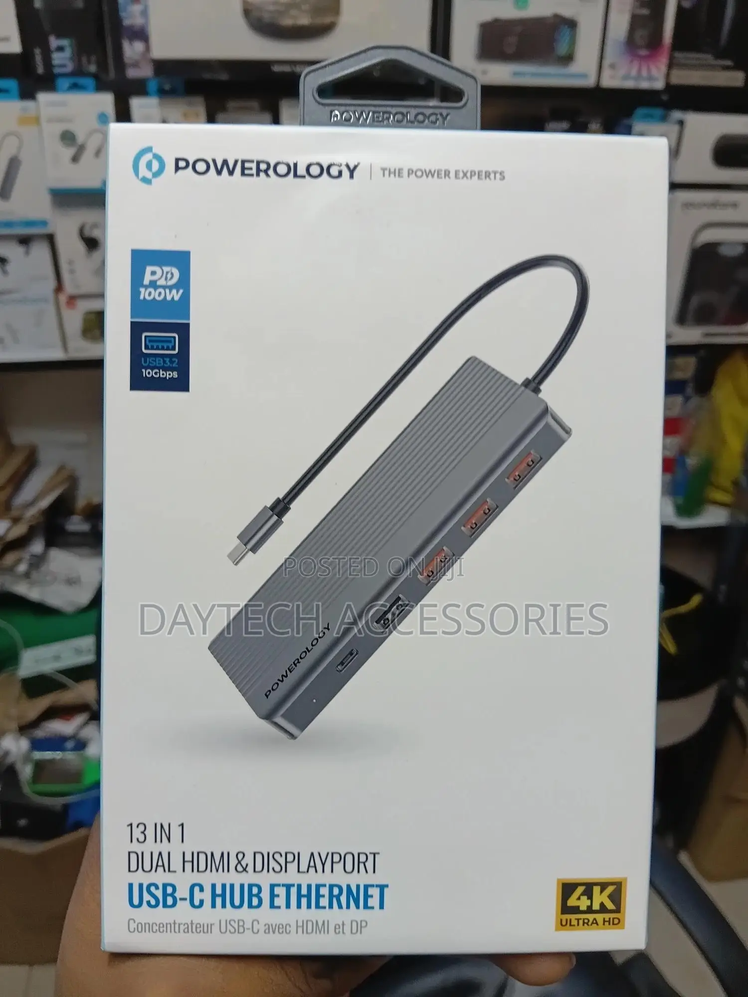 Powerology 13-in-1 Usb-C Hub With Dual Hdmi Displayport.