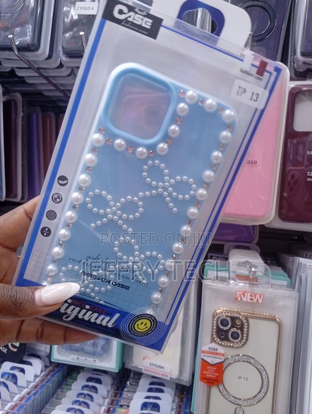 iPhone 13 Decorative Pearl Bow Princess Phone Case - thumbnail 2