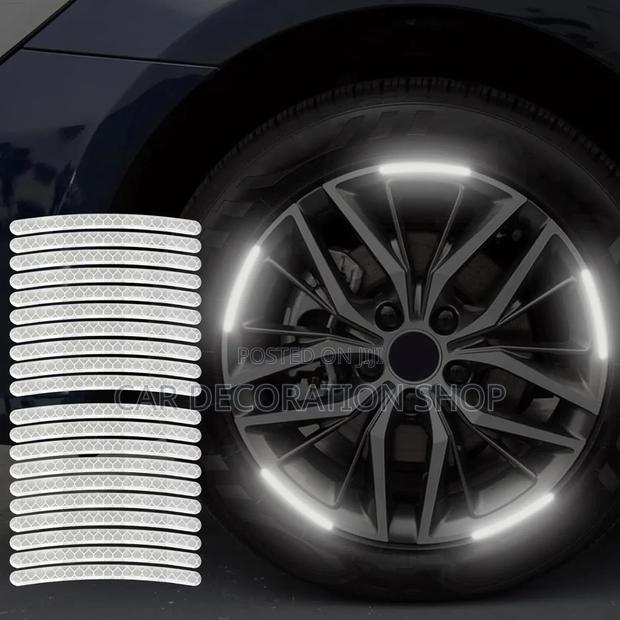 White 20pcs Quality PVC Reflective Self Stick on Tire Stickers