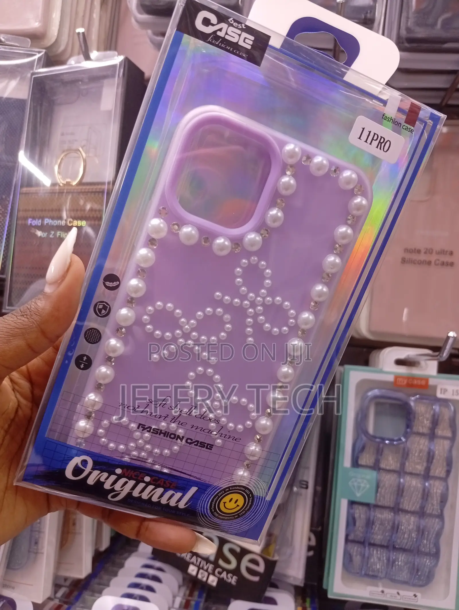 iPhone 11 Pro Purple Phone Case With Pearl Accents