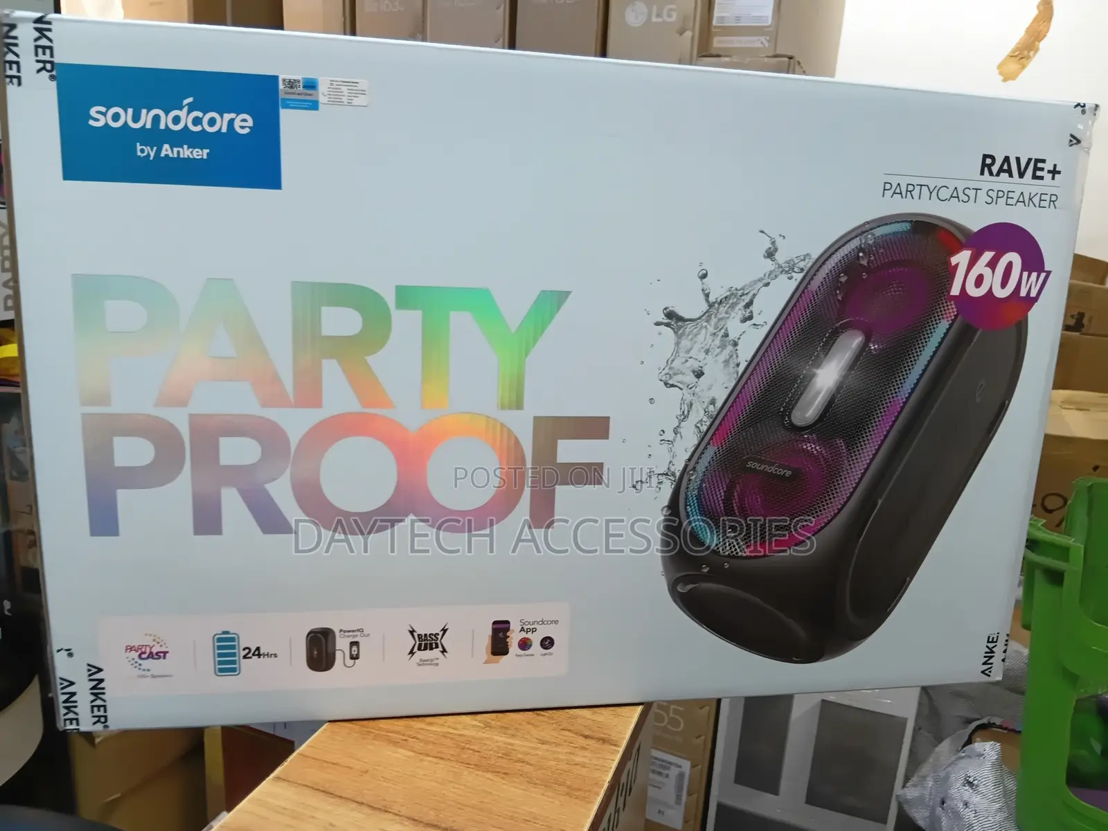 Anker Soundcore Rave+ Portable Speaker 160w Ipx4 Water-resistant.