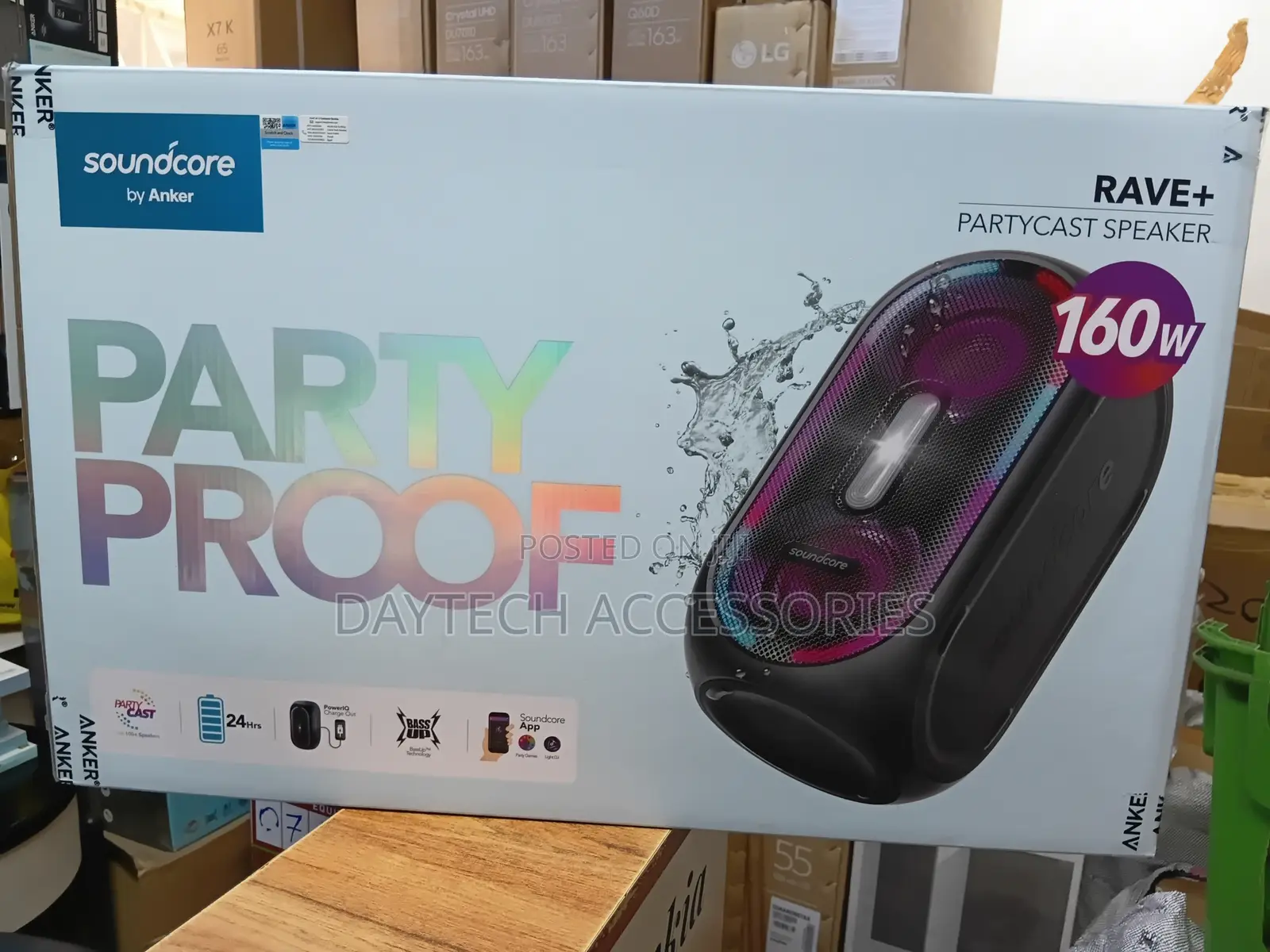 Anker Soundcore Rave+ Portable Speaker 160w Ipx4 Water-resistant.
