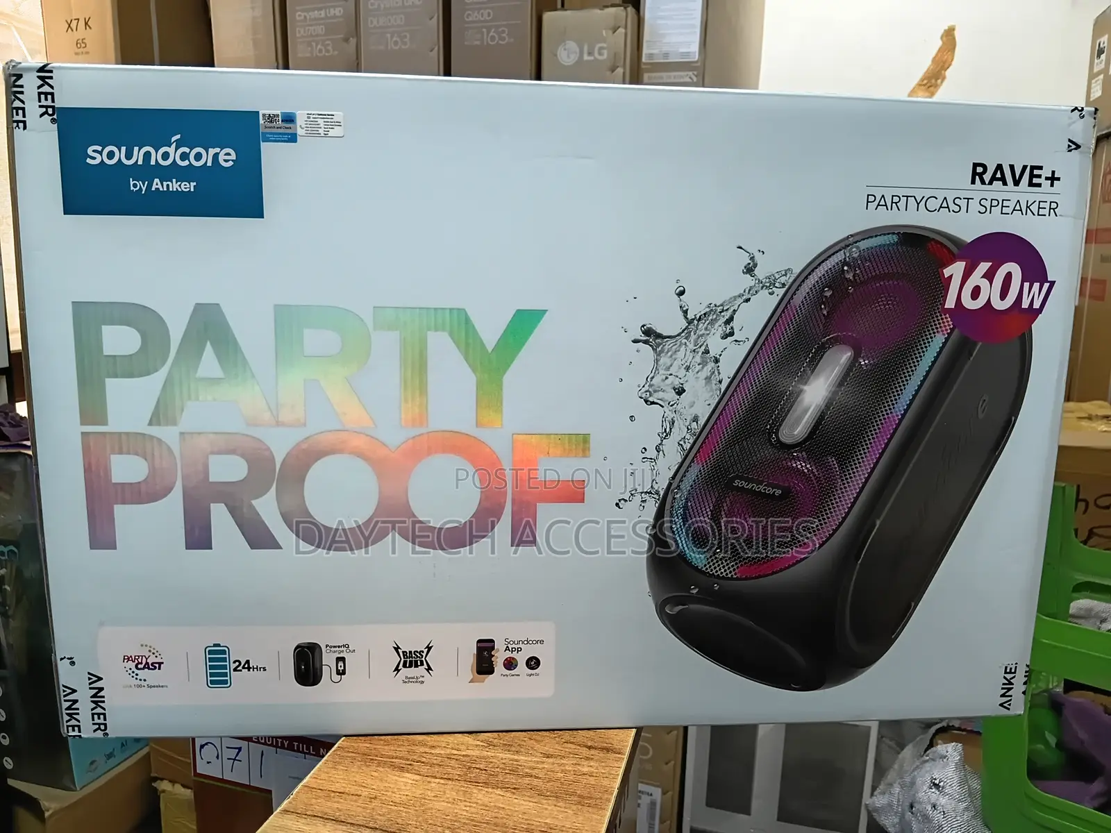 Anker Soundcore Rave+ Portable Speaker 160w Ipx4 Water-resistant.