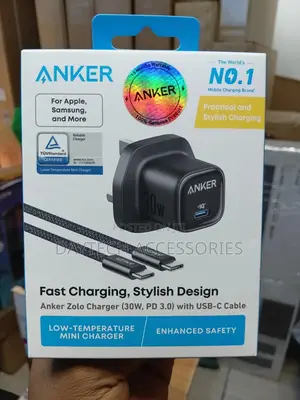Anker Zolo Charger (30w, Pd 3.0) With a Usb-C Cable.