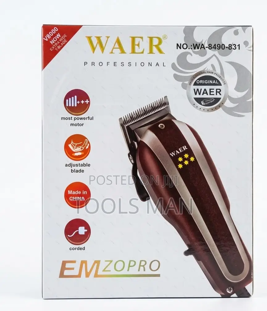 Waer Professional Hair Clipper V8000 Corded Shaving Machine Wa8490-831