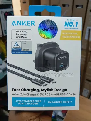 Anker Zolo 30w Compact Usb C Gan Charger With C to C Cable.