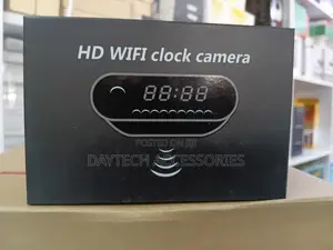 This Is a Digital Table Clock Wifi Camera - Black