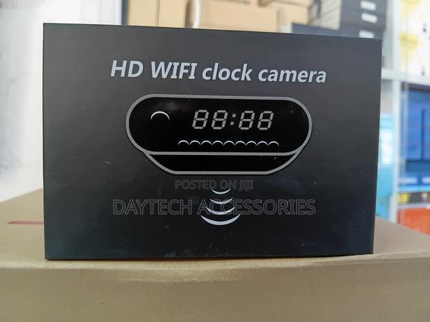 This Is a Digital Table Clock Wifi Camera - Black - thumbnail 2