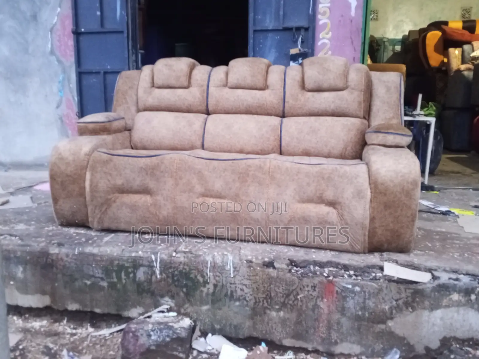 Brown Semi Recliner Sofa Seat
