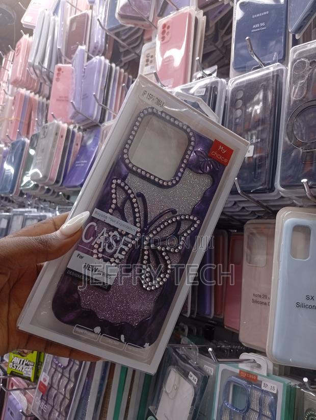 iPhone 15 Pro Max 3d Glitter Butterfly Case - thumbnail 2