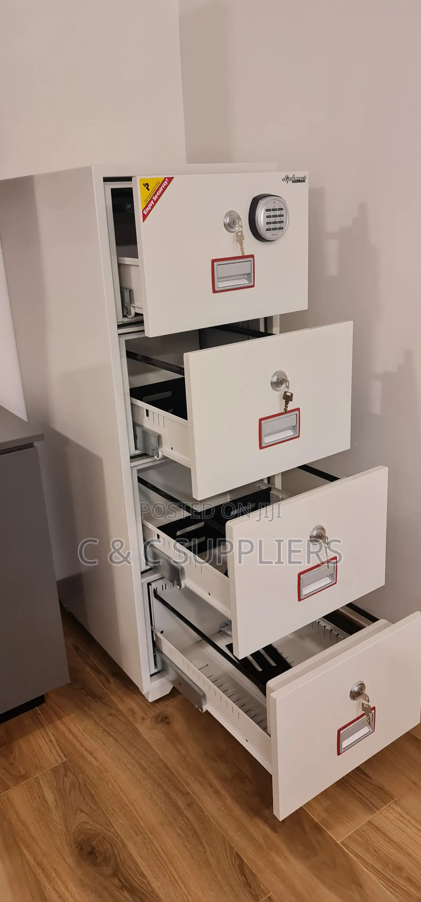 Storage Cabinets; 4-Drawers Fireproof Seek Cabinet