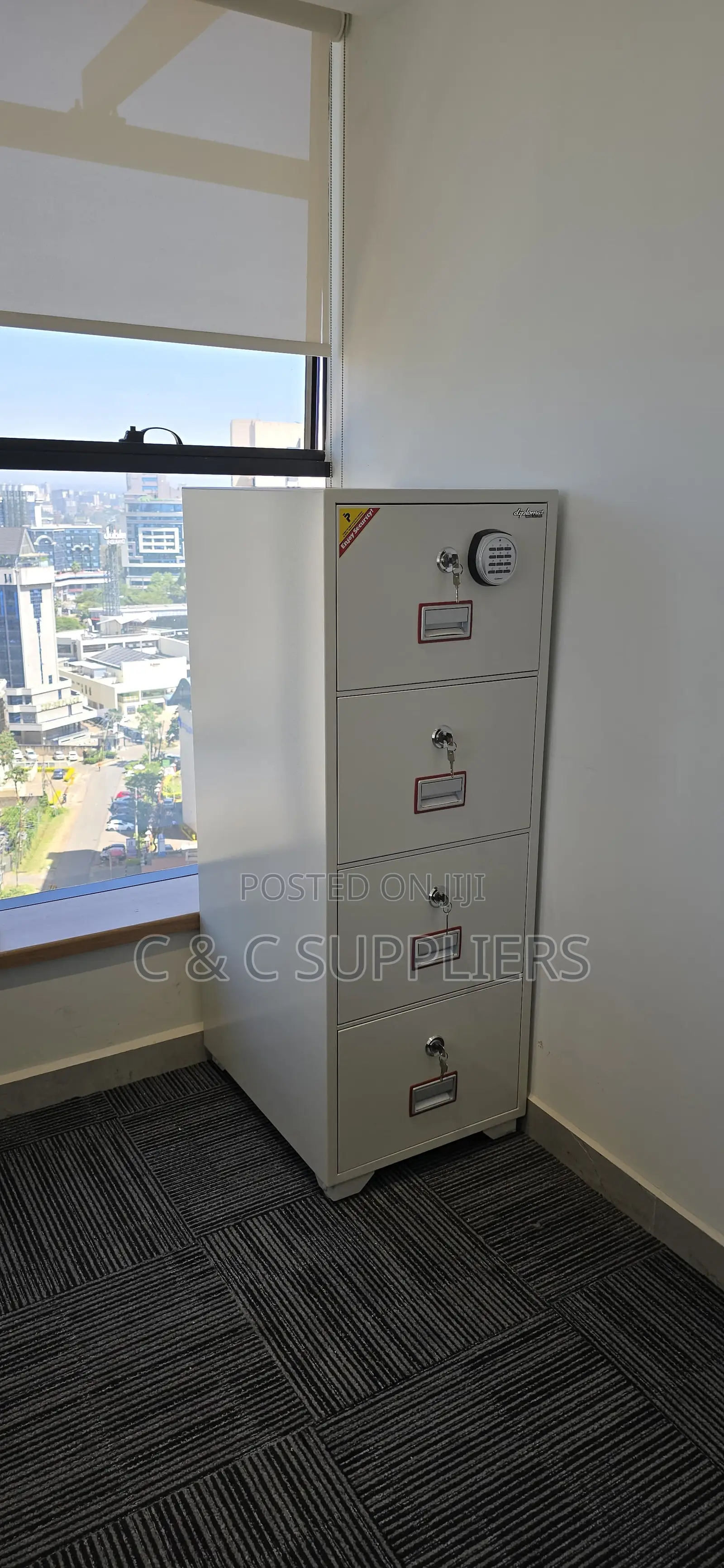 Storage Cabinets; 4-Drawers Fireproof Seek Cabinet