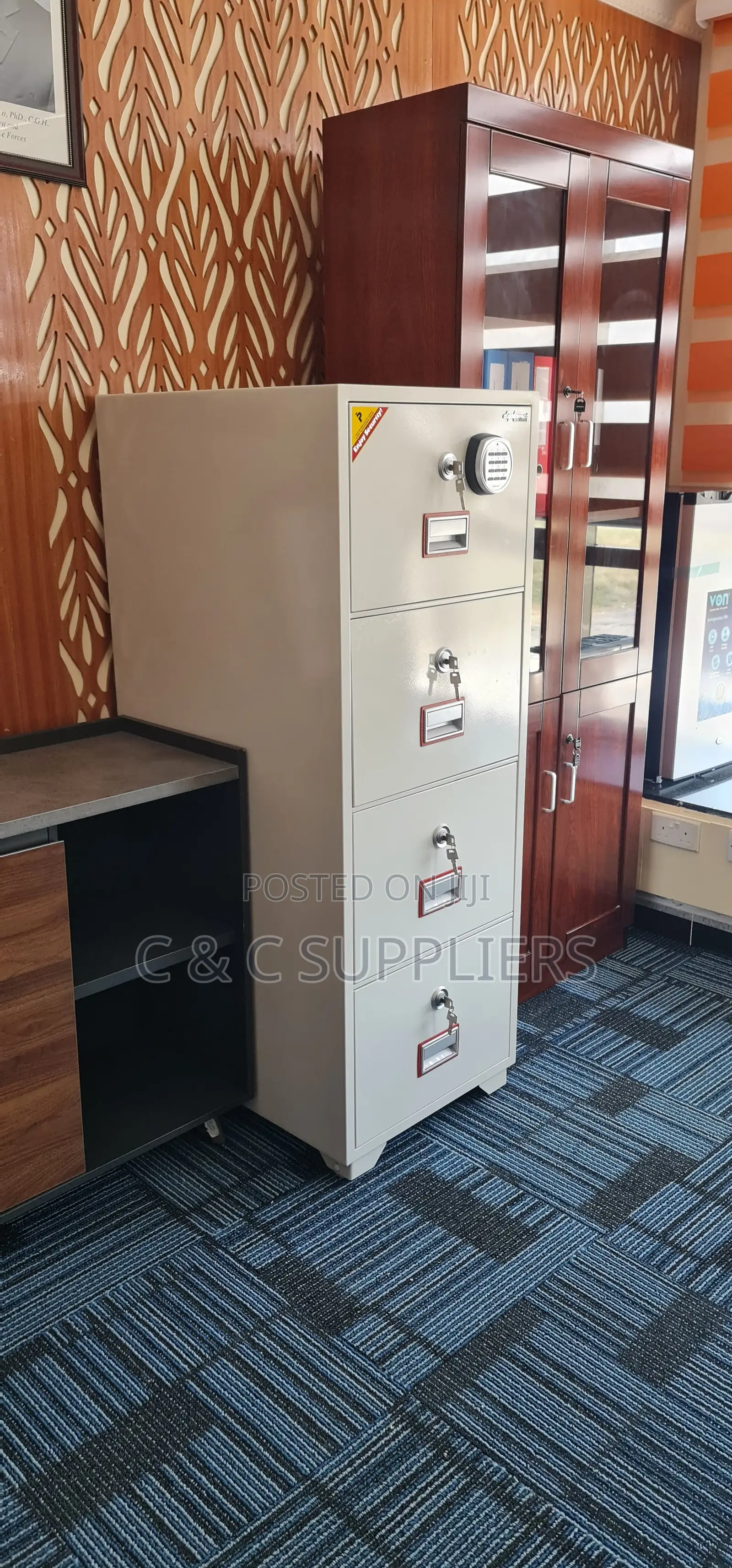 Storage Cabinets; 4-Drawers Fireproof Seek Cabinet