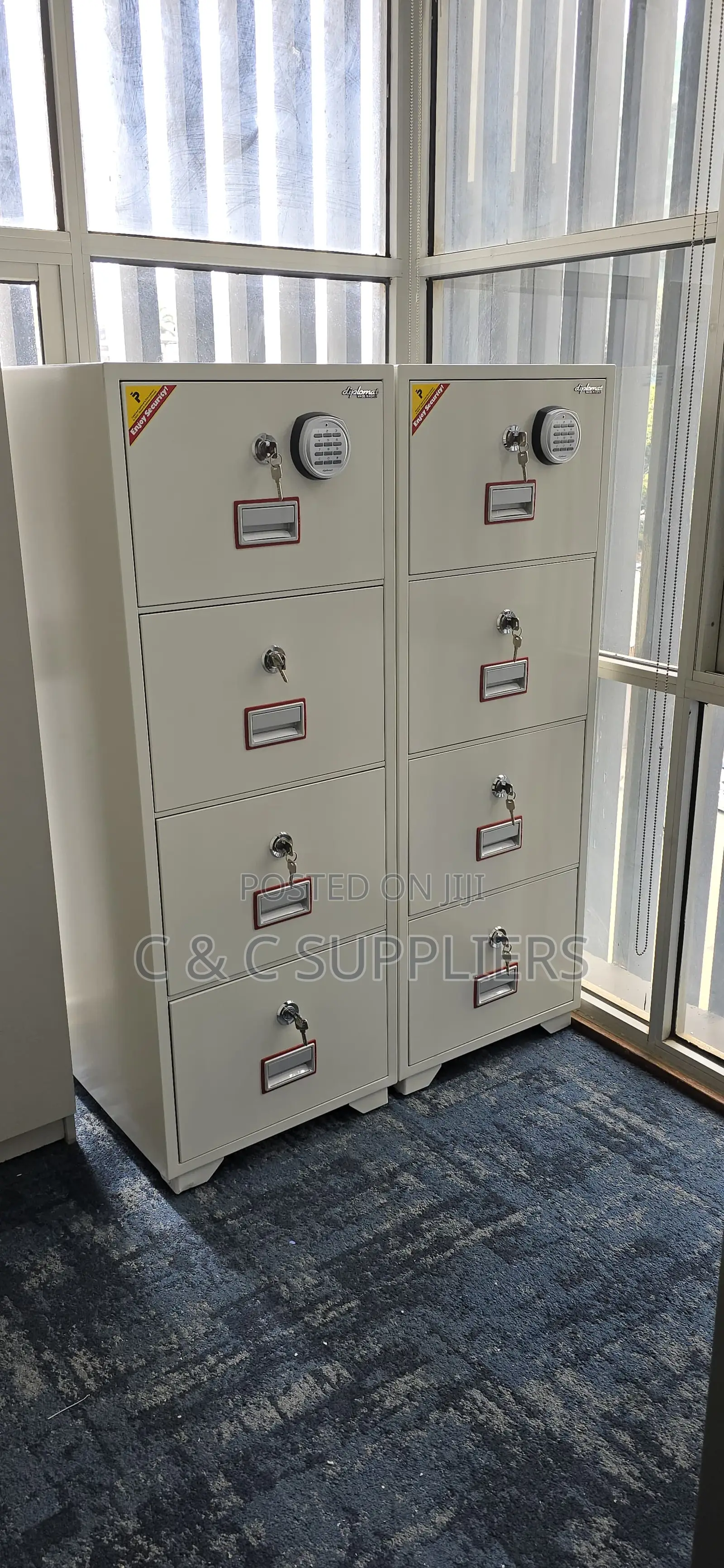 Storage Cabinets; 4-Drawers Fireproof Seek Cabinet