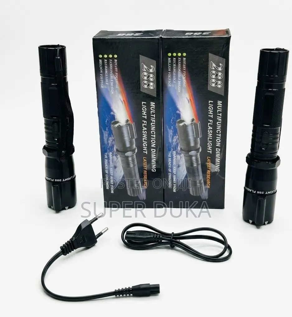 288 Multifunction Led Flashlight: 3-in-1 Rechargeable Laser Torch