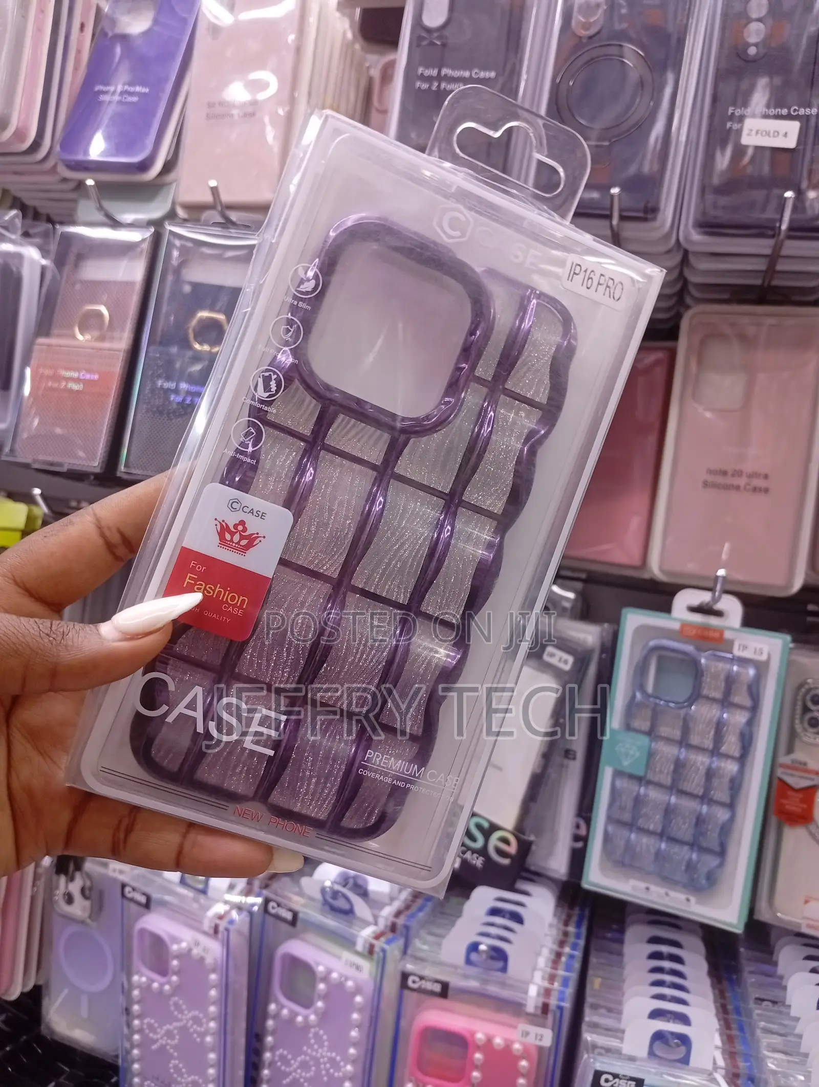 iPhone 16 Pro Purple Glitter Phone Case