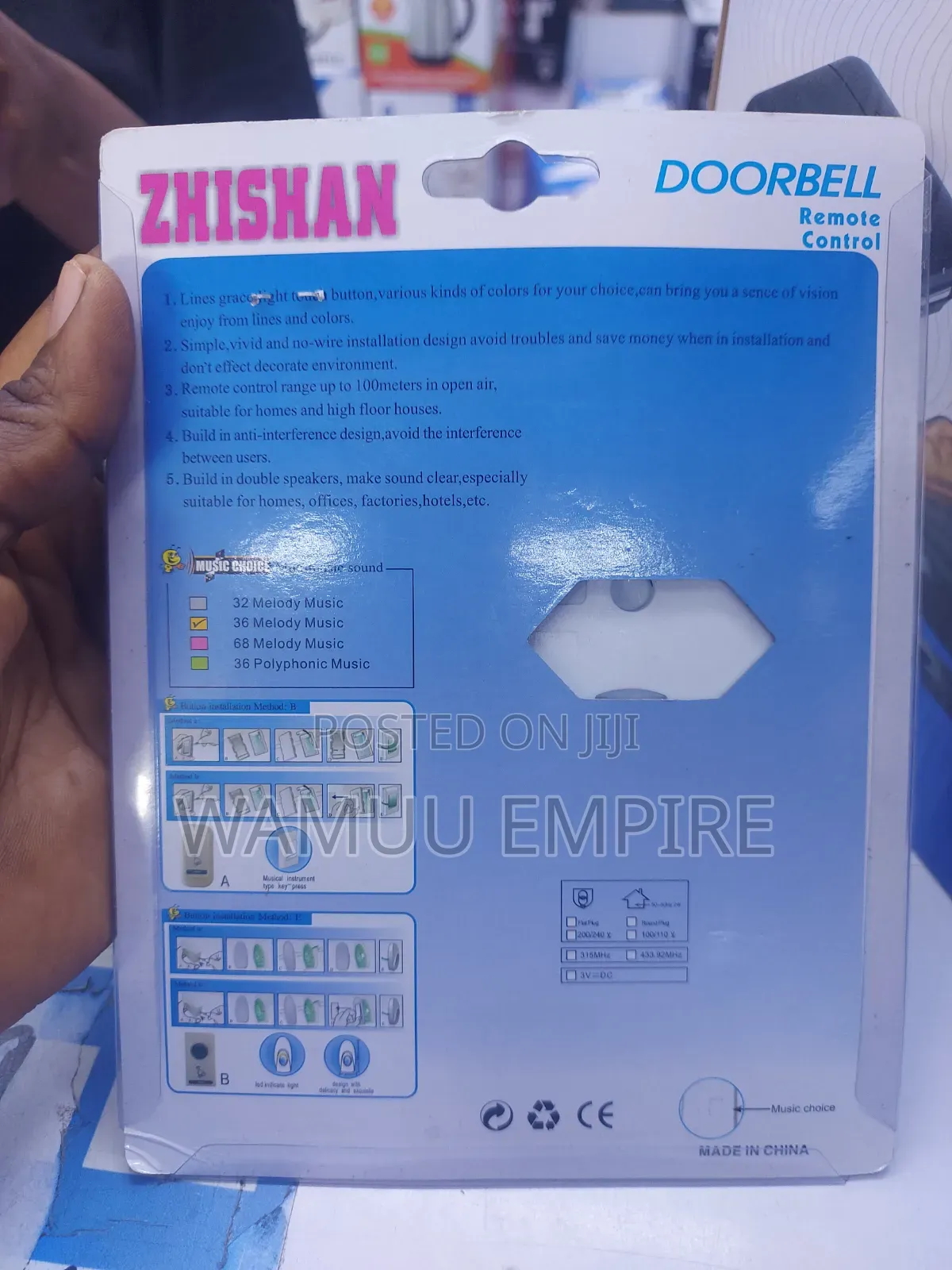 Wireless Remote Control Doorbell Kit.