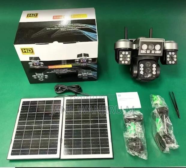 V380 Solar Tripple Lens 4g PTZ Camera Dual Pannel