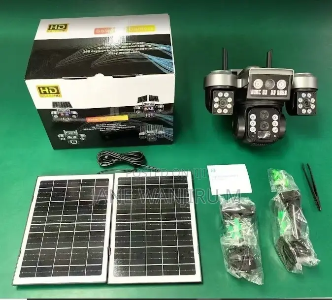 V380 Solar Tripple Lens 4g PTZ Camera Dual Pannel