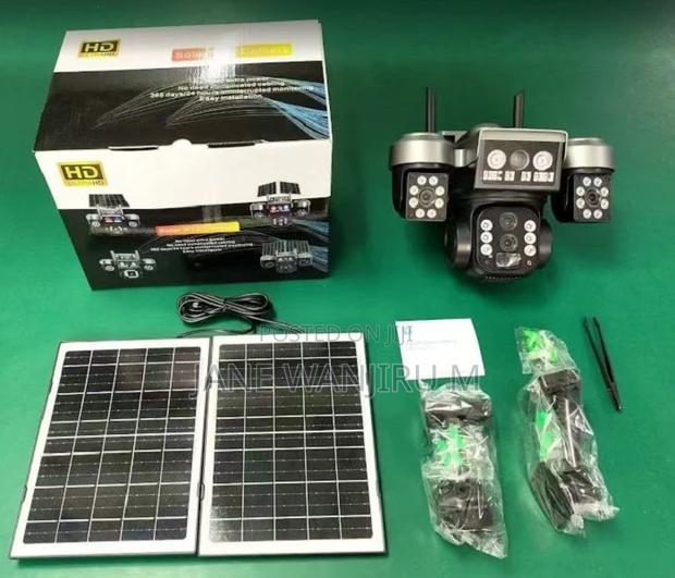 Quality Dual Pannel Solar V380 Tripple Lens 4g Simcard PTZ Camera