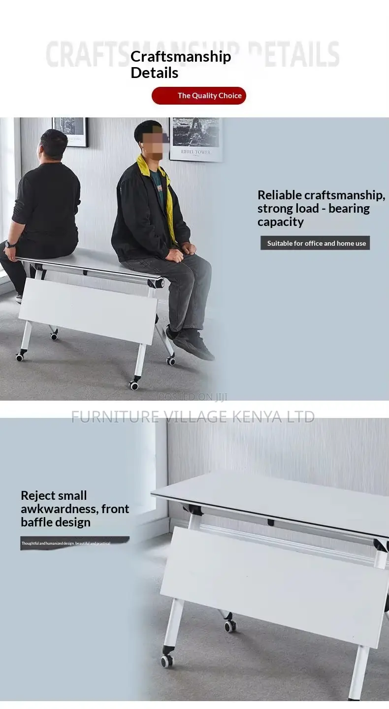 1.2m White Foldable Mobile Conference Table