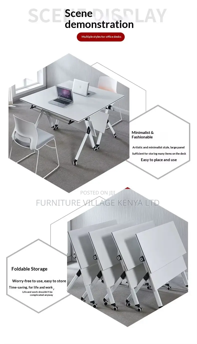 1.2m White Foldable Mobile Conference Table