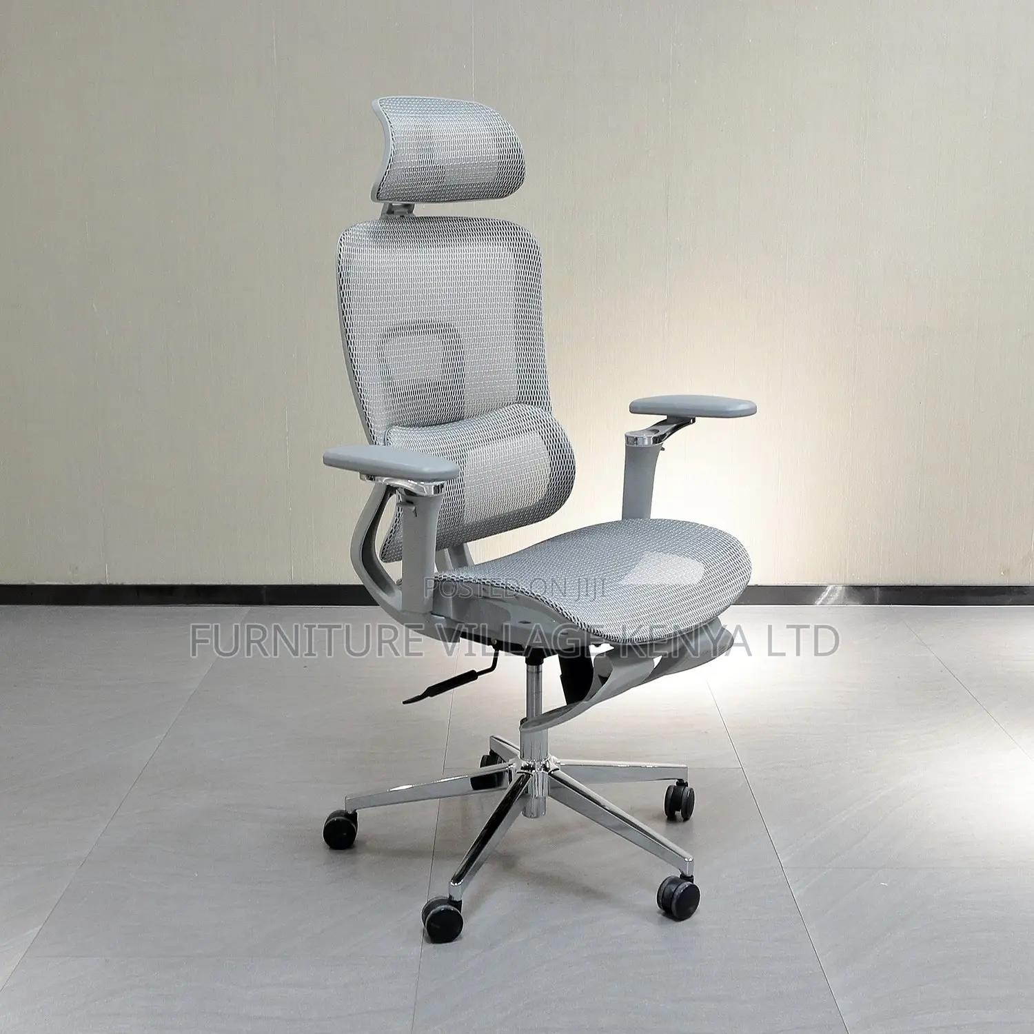 White Swivel Ergonomic Desk Chair With Footrest