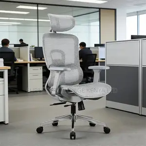 White Swivel Ergonomic Desk Chair With Footrest