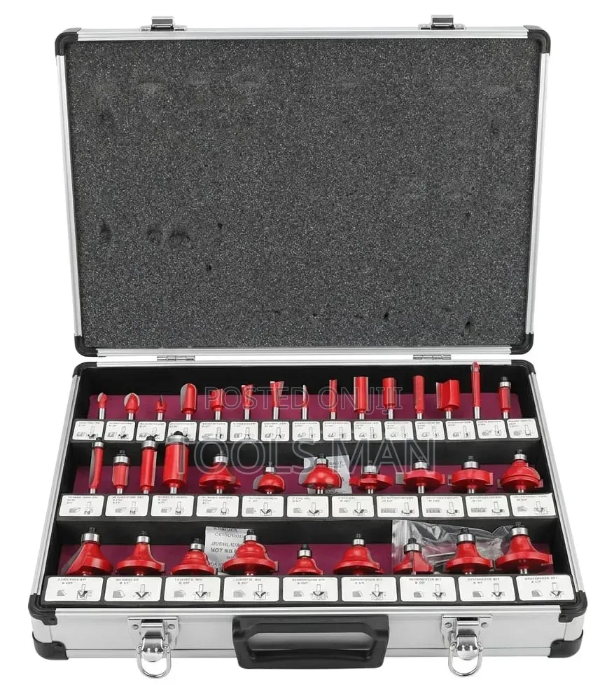 35 PCS Wood Router Bit Set With Aluminum Case.