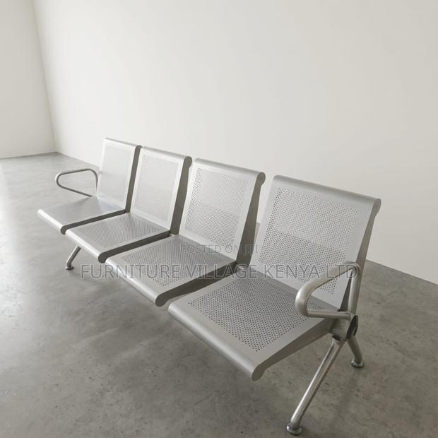 4-Seater Full Steel Office Reception Waiting Bench - main view
