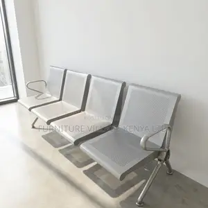 4-Seater Full Steel Office Reception Waiting Bench