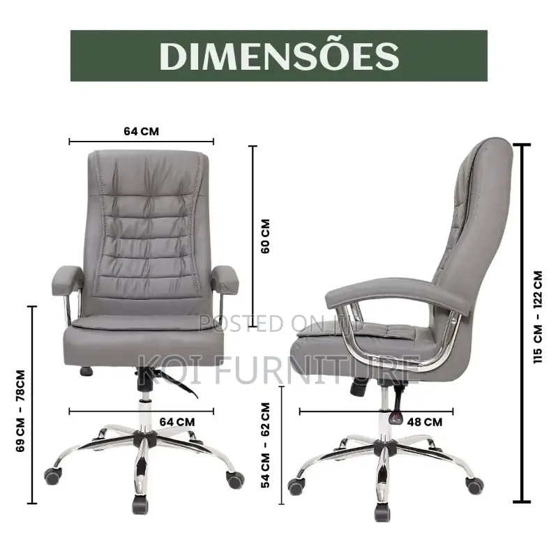 Office Chairs; High Back Executive Recliner Chair Made of Leather