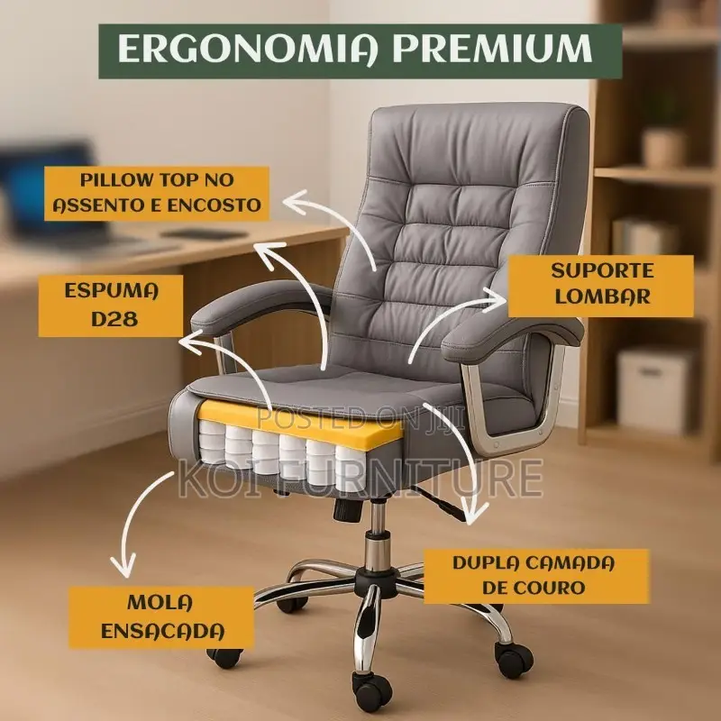 Office Chairs; High Back Executive Recliner Chair Made of Leather