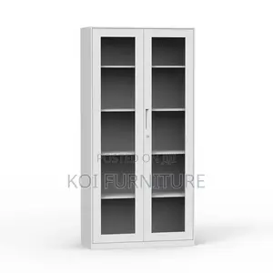 Office Cabinet; Executive Filing Cabinet With Lockable Two Glass Doors