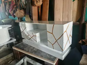 White/Stripped Golden Naivatv Stand