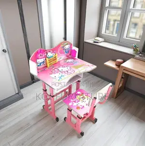 Kids Desks; Multi Colored Home Schooling Desk Chair Set