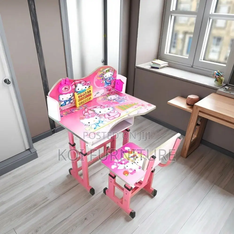 Kids Desks; Multi Colored Home Schooling Desk Chair Set
