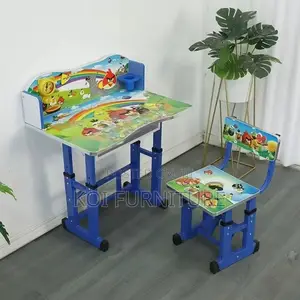 Kids Desks; Multi Colored Home Schooling Desk Chair Set