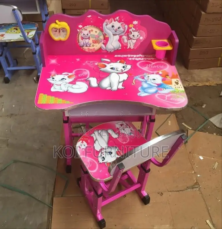 Kids Desks; Multi Colored Home Schooling Desk Chair Set