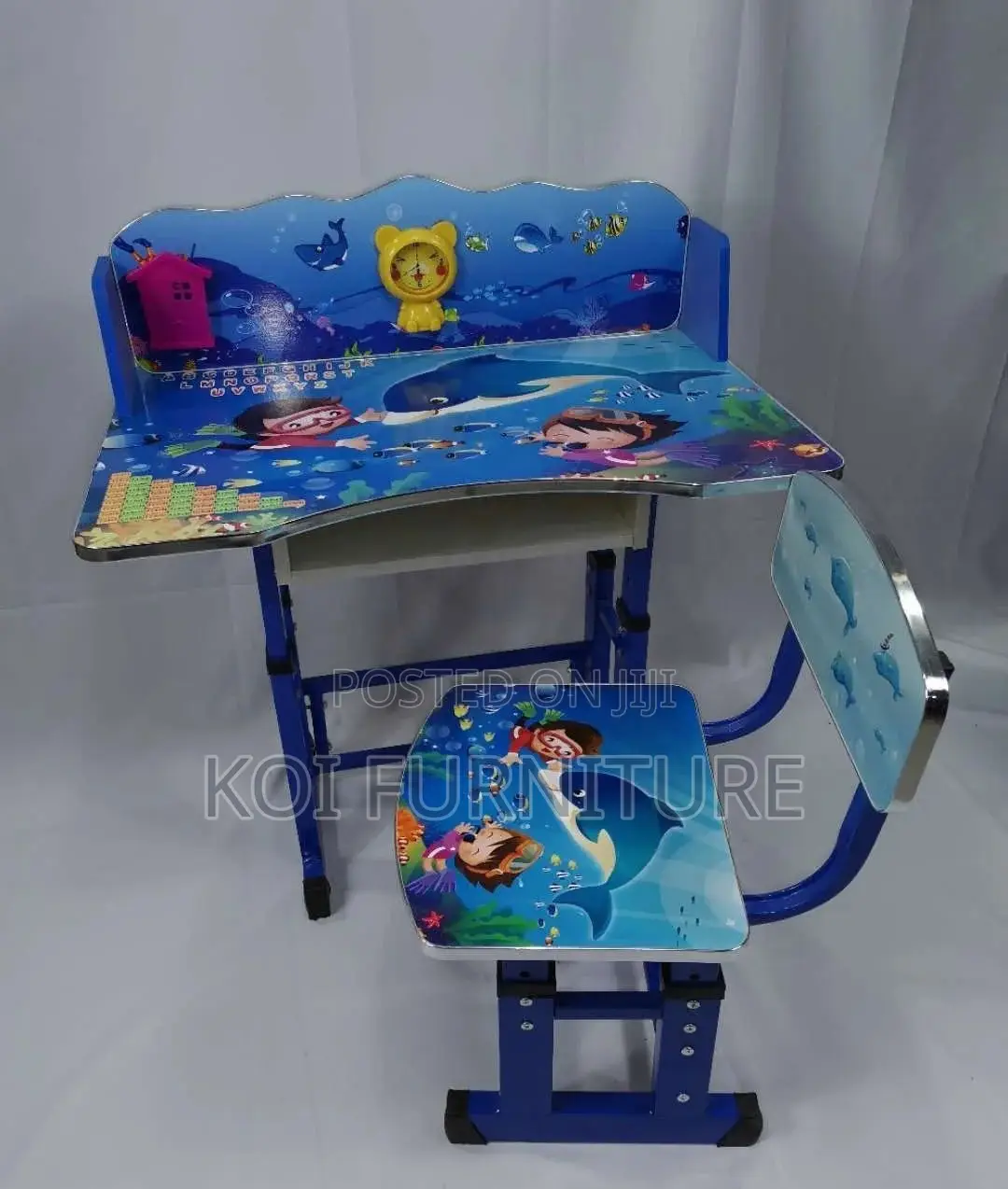 Kids Desks; Multi Colored Home Schooling Desk Chair Set