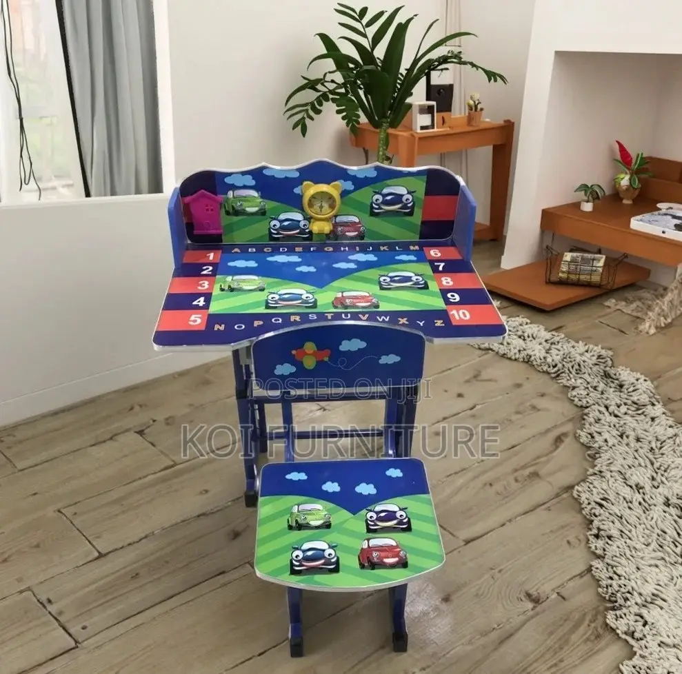 Kids Desks; Multi Colored Home Schooling Desk Chair Set
