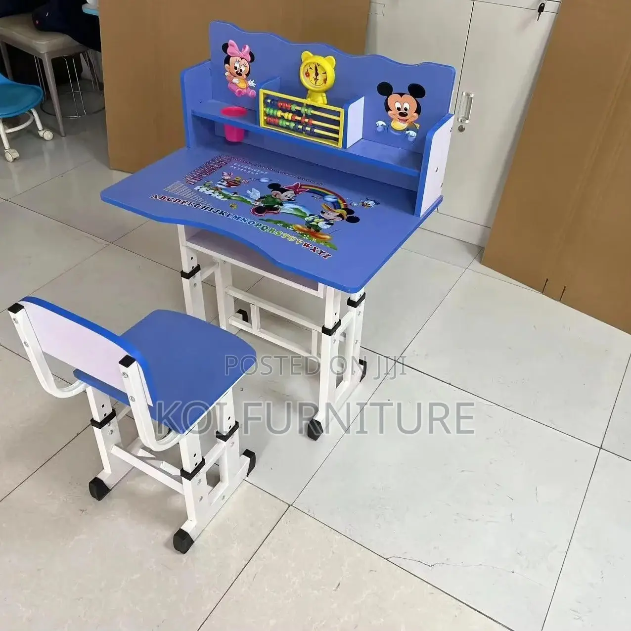 Kids Desks; Multi Colored Home Schooling Desk Chair Set