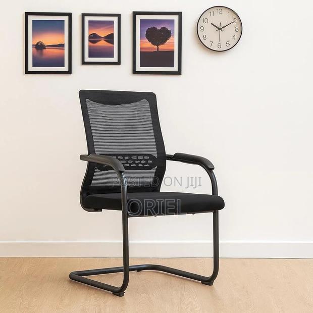 Office Seating Chair : Cushioned Mid-Back Fabric Workspace Chair - thumbnail 9