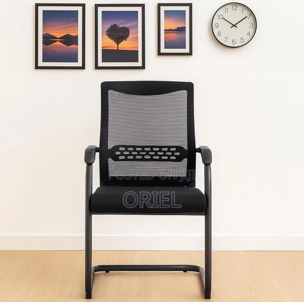 Office Seating Chair : Cushioned Mid-Back Fabric Workspace Chair - thumbnail 14