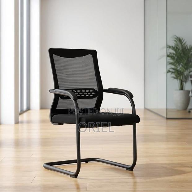 Office Seating Chair : Cushioned Mid-Back Fabric Workspace Chair - thumbnail 16
