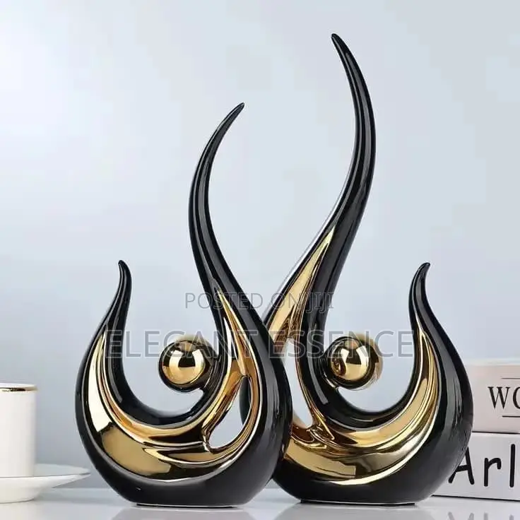 High Quality Office Room Decors Ceramic Set With Gold Ornaments