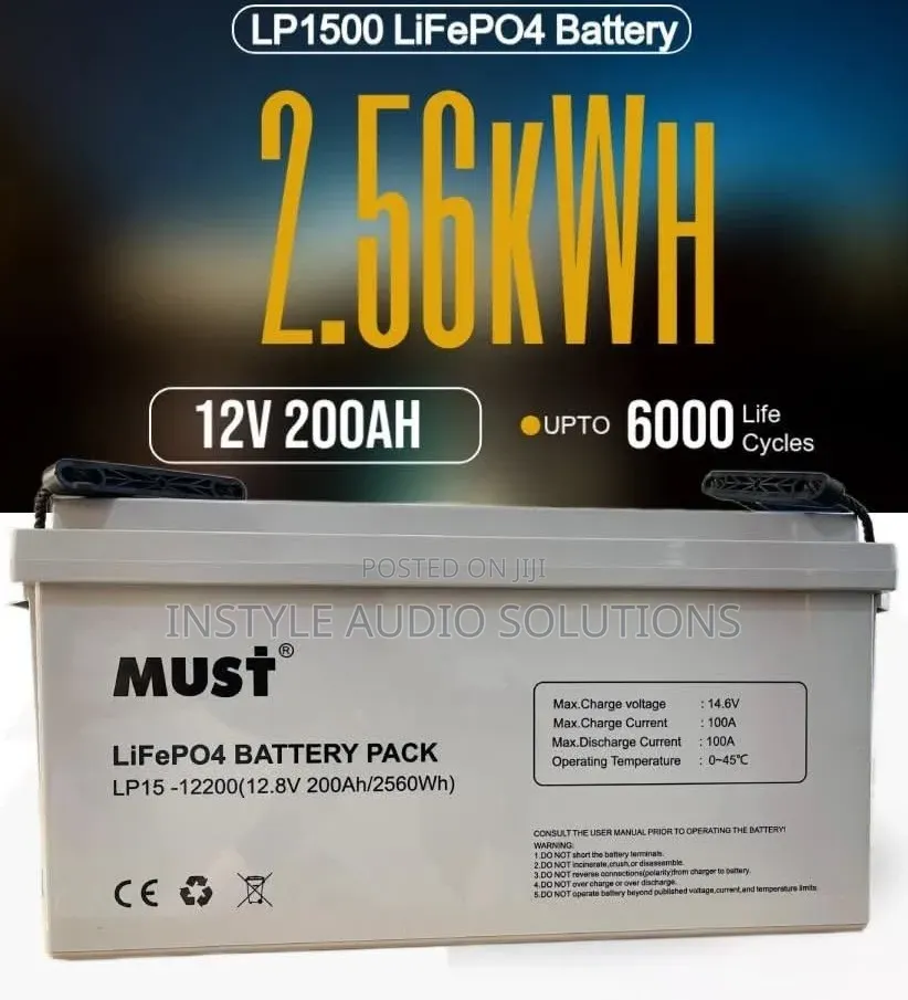 Must 12.8v - 200ah (2.56kwh) Lithium Ion Solar Battery